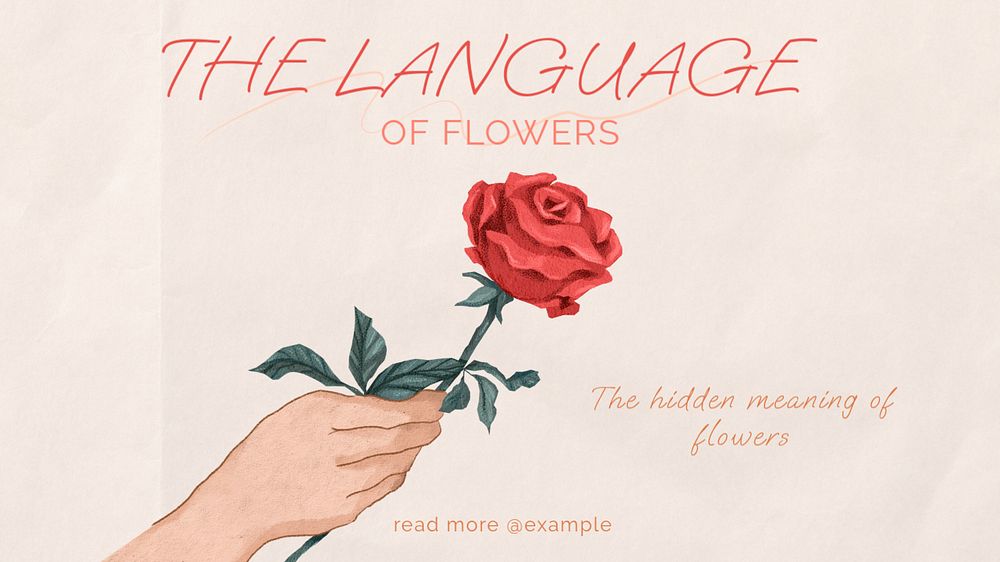 Flower language  blog banner template, editable text