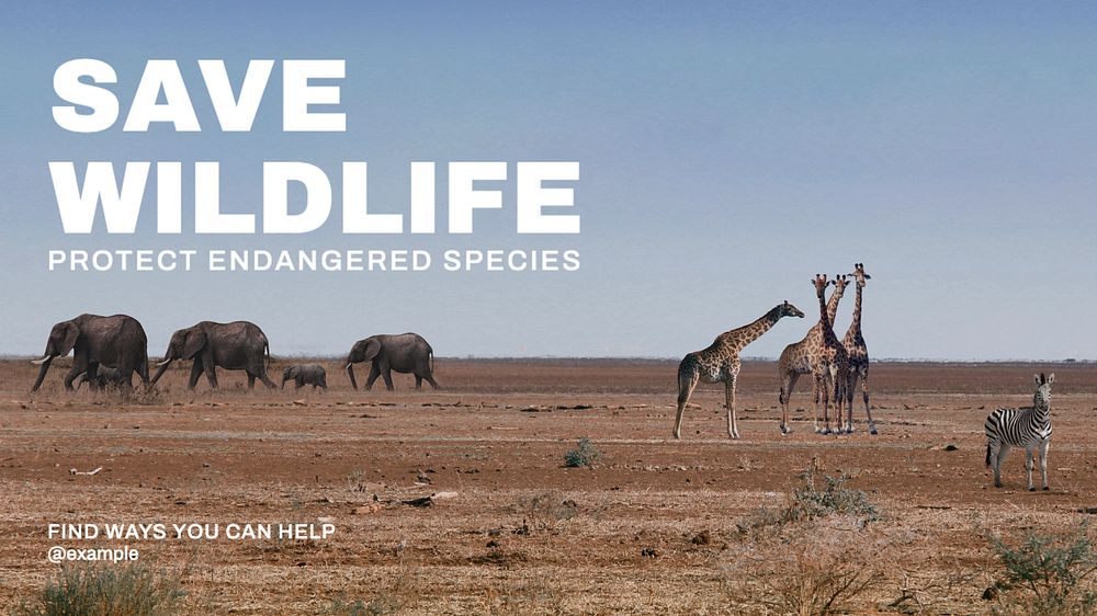 Save wildlife blog banner template, editable text