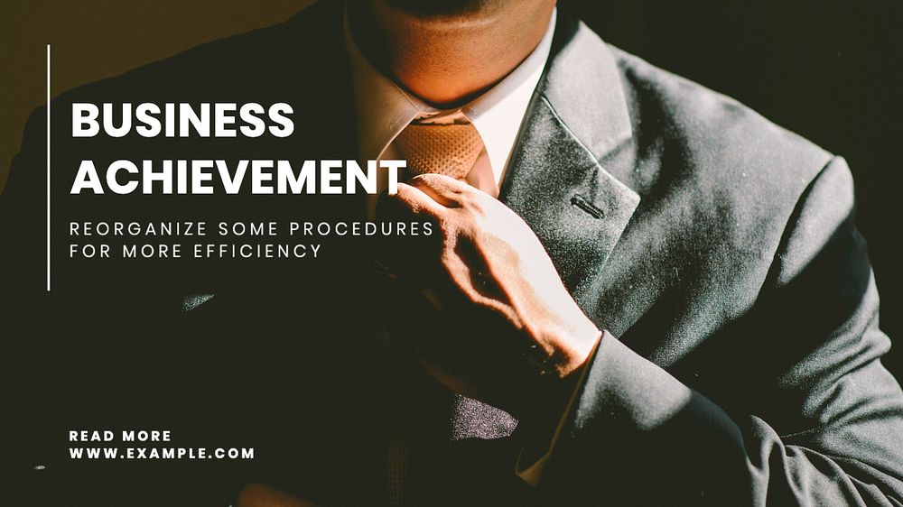 Business achievement blog banner template, editable text