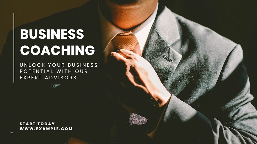 Business coaching blog banner template, editable text