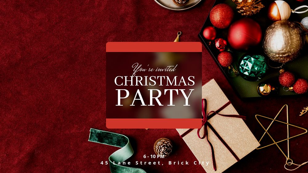 Christmas party  blog banner template, editable text