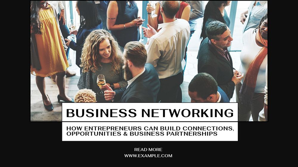 Business networking  blog banner template, editable text