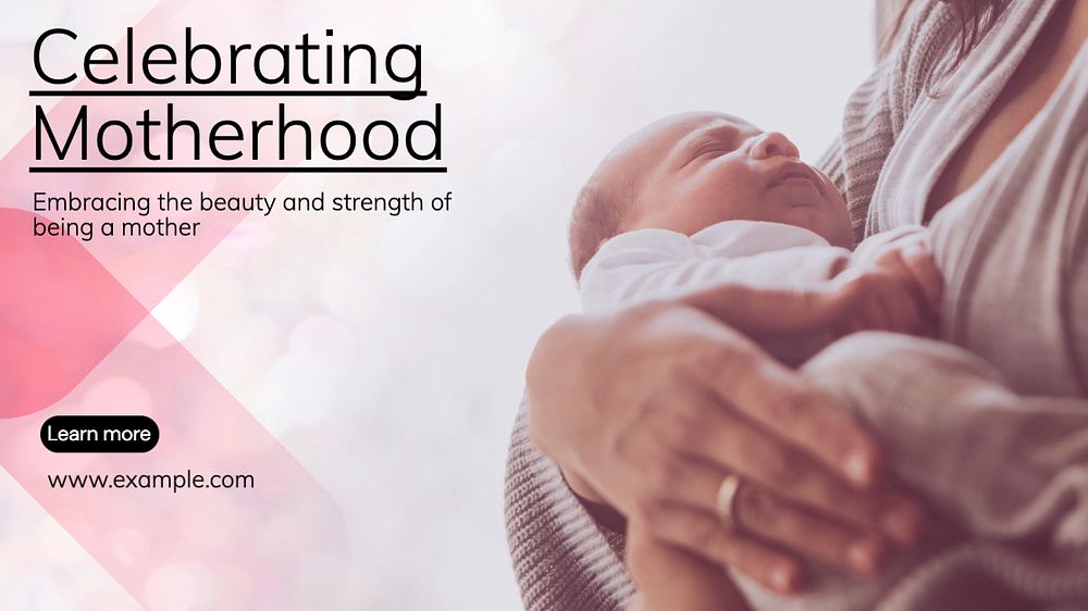 Celebrating motherhood blog banner template, editable text