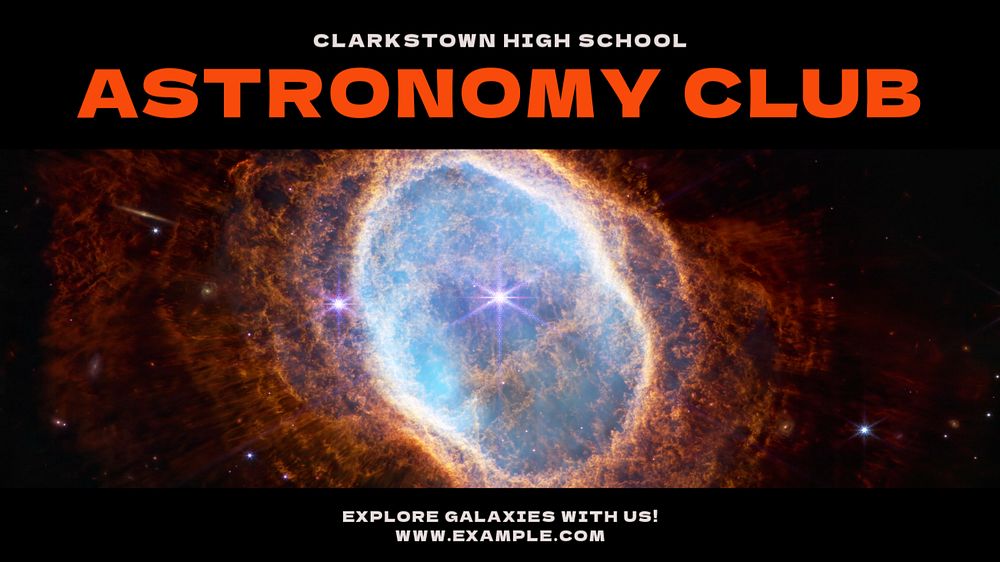 Astronomy club  blog banner template, editable text