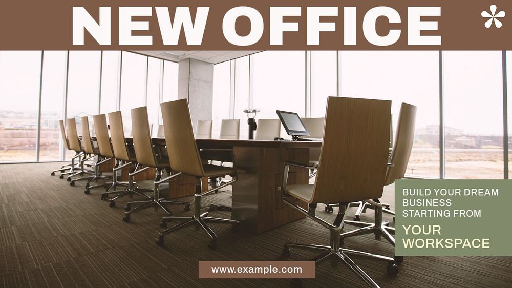 New office  blog banner template, editable text