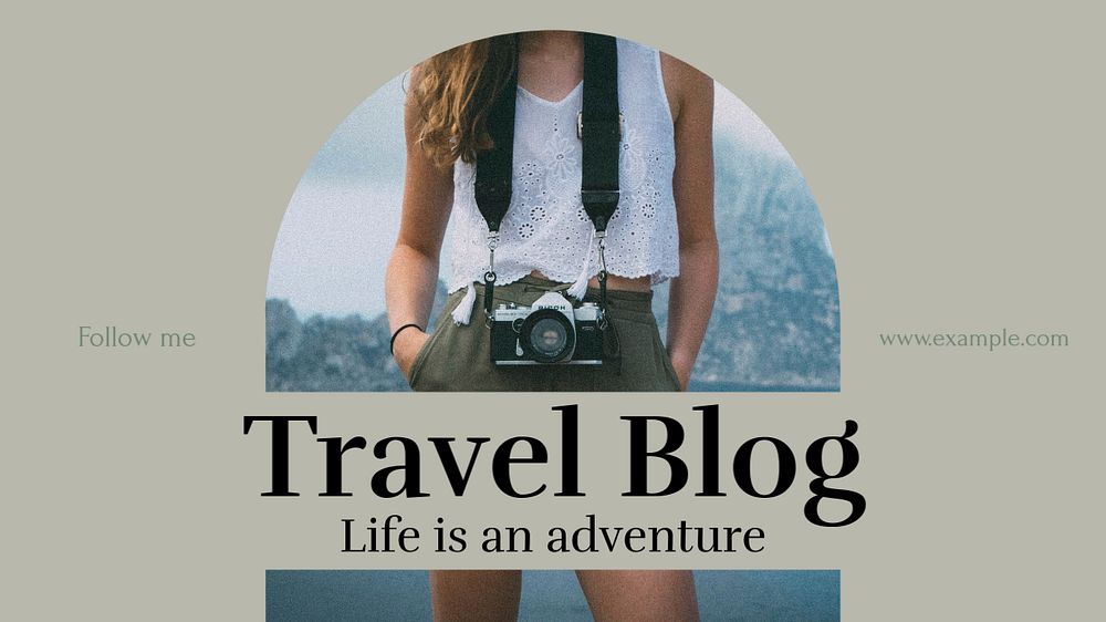 Travel blog  blog banner template, editable text