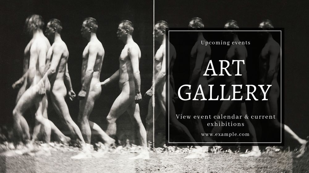 Art gallery events  blog banner template, editable text