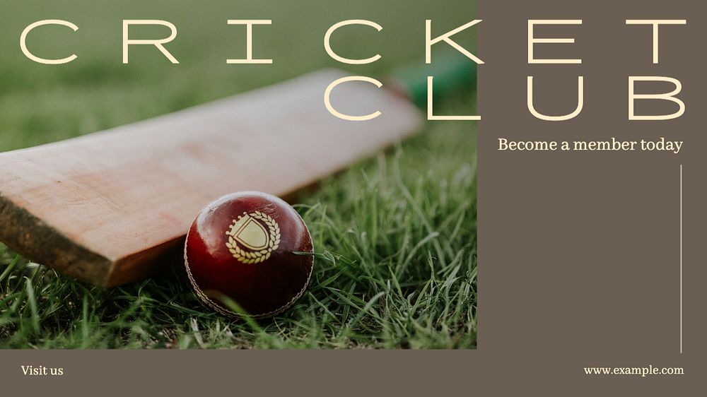 Cricket club  blog banner template, editable text