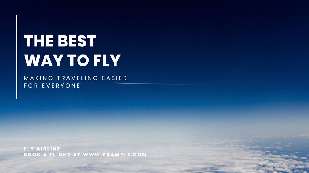 Airline advertisement blog banner template, editable text