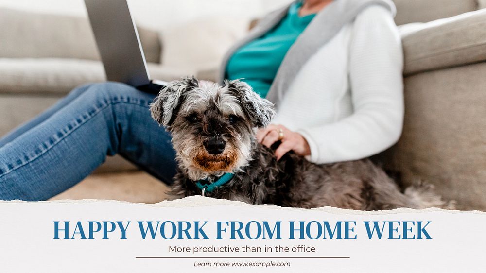 Happy Work From Home Week  blog banner template, editable text