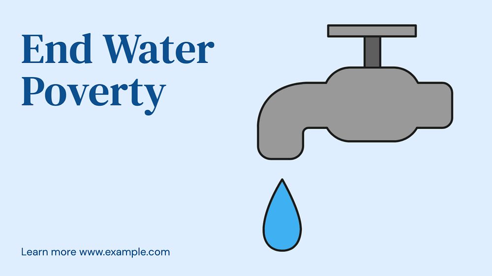 End water poverty blog banner template, editable text