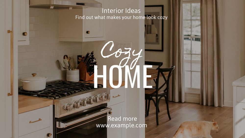 Interior ideas  blog banner template, editable text