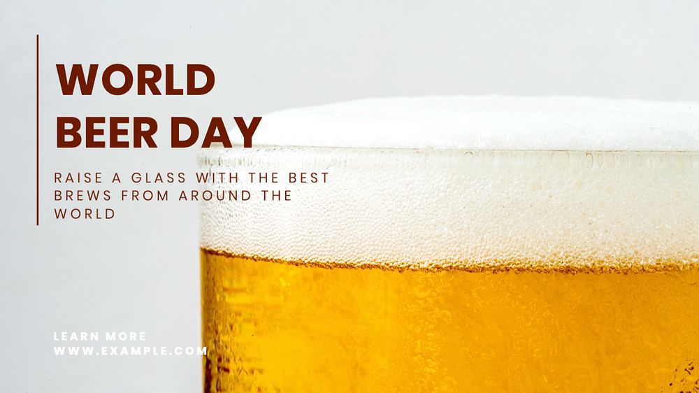 World beer day blog banner template, editable text