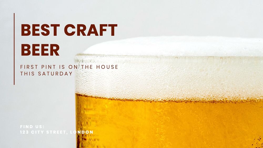 Beer blog banner template, editable text