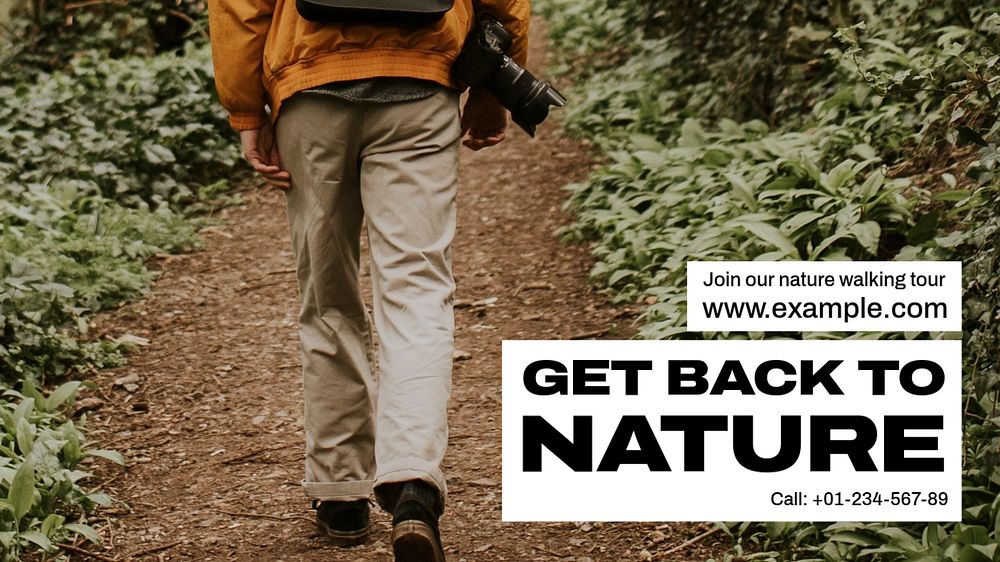 Get back to nature  blog banner template, editable text