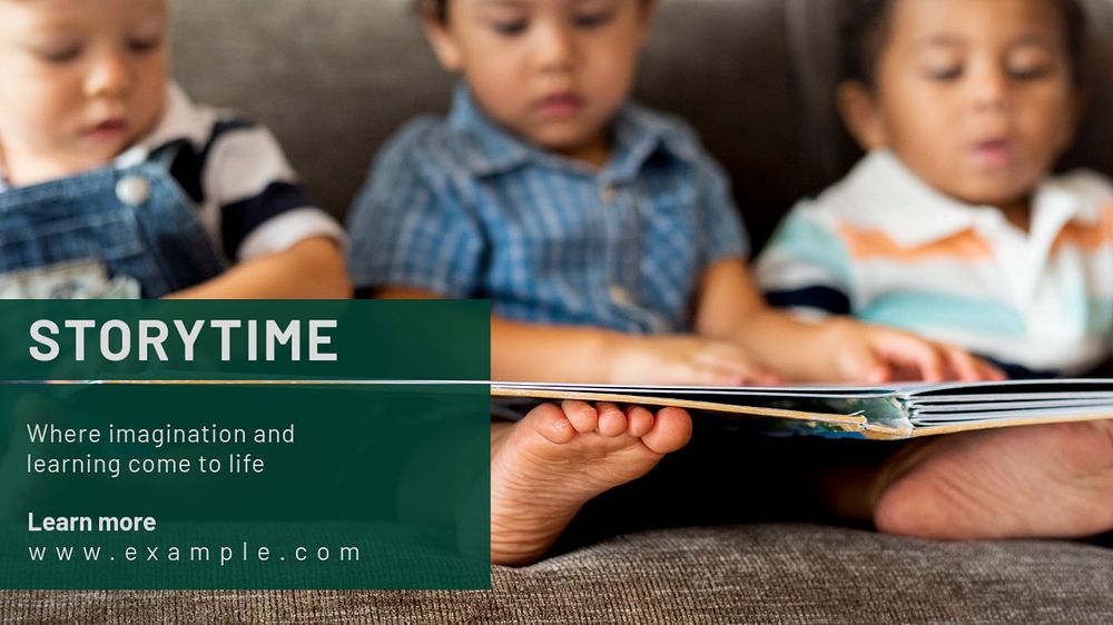 Story time blog banner template, editable text