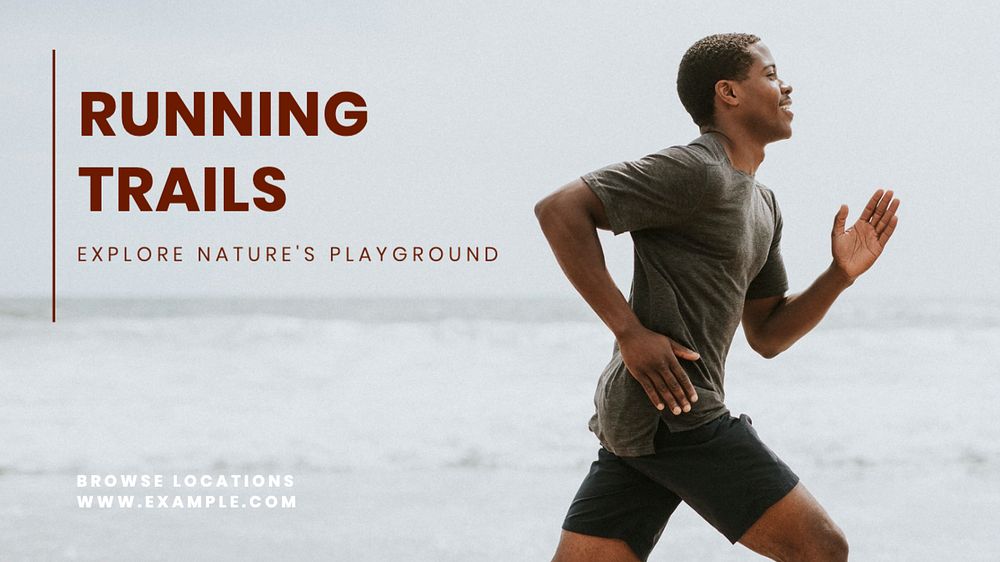 Running trails blog banner template, editable text