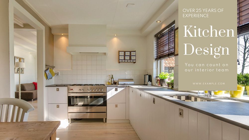 Kitchen design  blog banner template, editable text