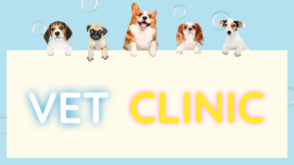 Vet clinic blog banner template, editable text