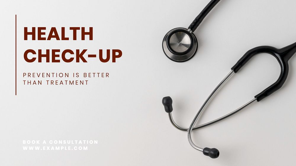 Health check-up blog banner template, editable text