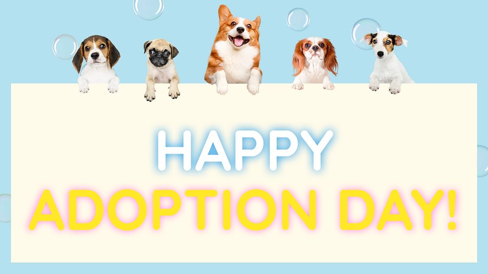 Happy Adoption Day blog banner template, editable text