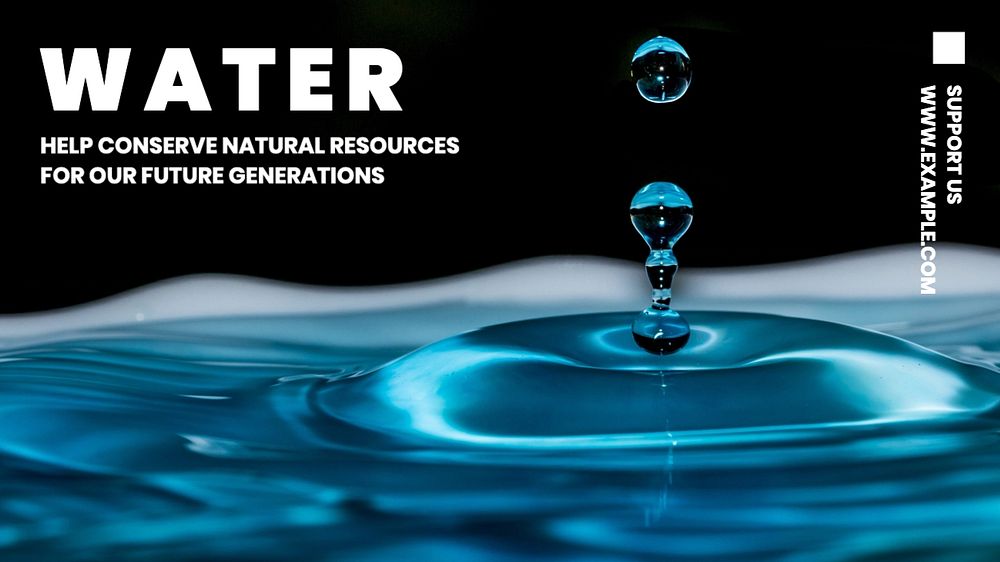 Water blog banner template, editable text