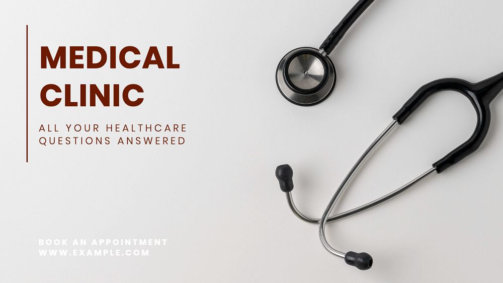 Medical clinic blog banner template, editable text