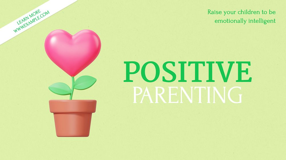 Positive parenting  blog banner template, editable text