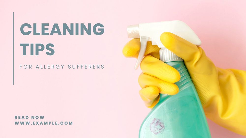 Cleaning tips blog banner template, editable text