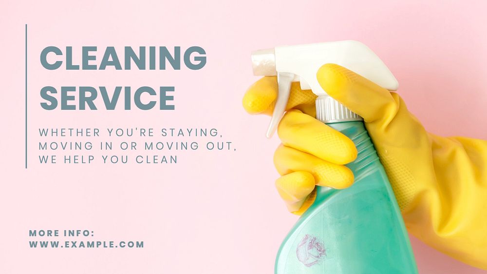 Cleaning services blog banner template, editable text