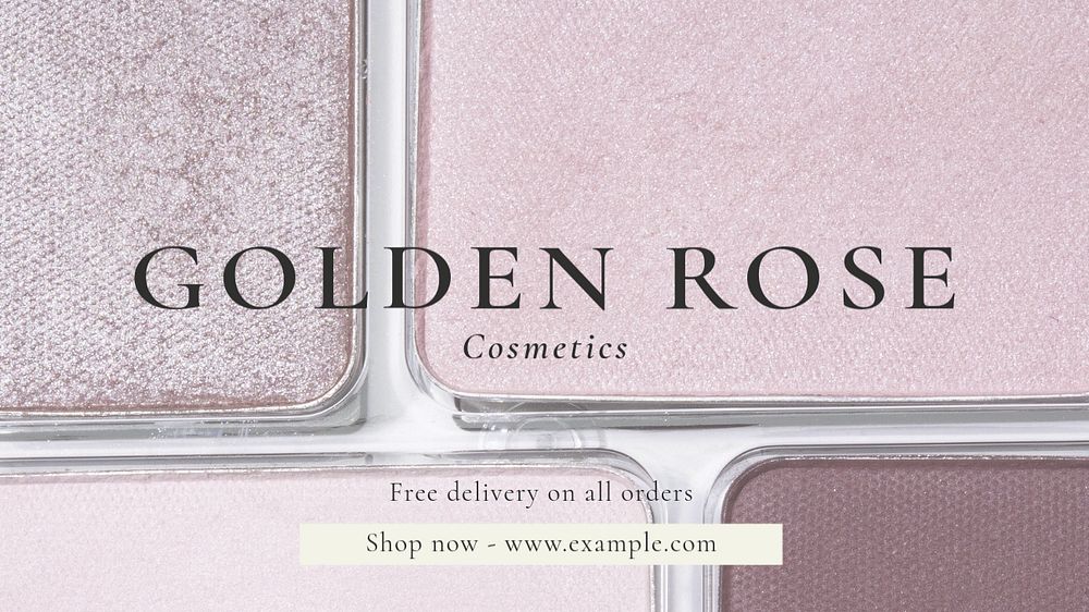 Rose cosmetics  blog banner template, editable text