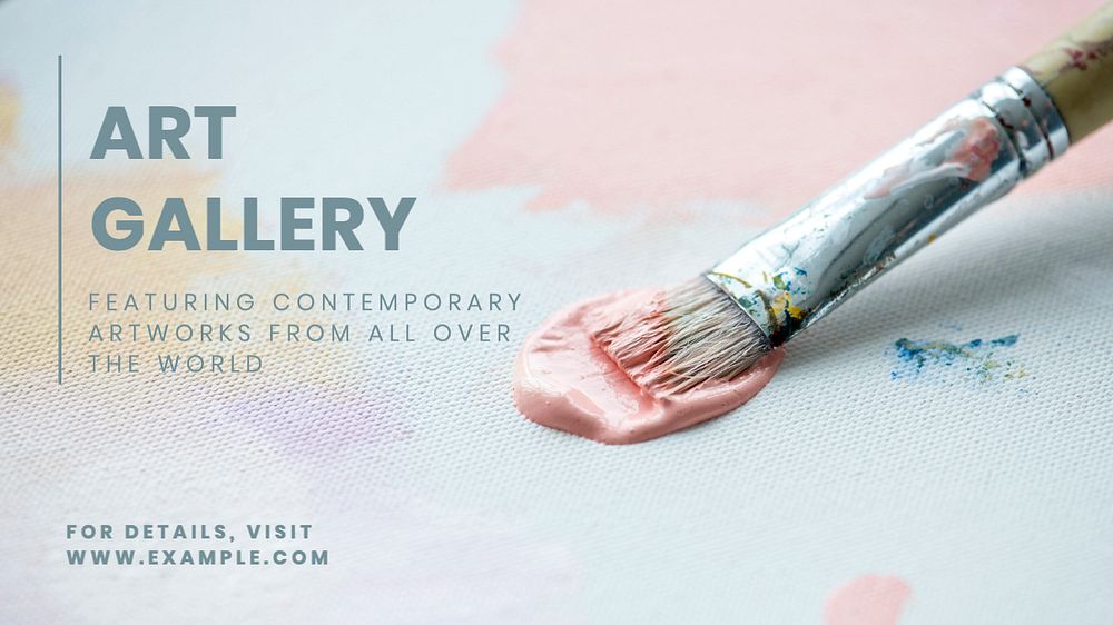 Art gallery blog banner template, editable text