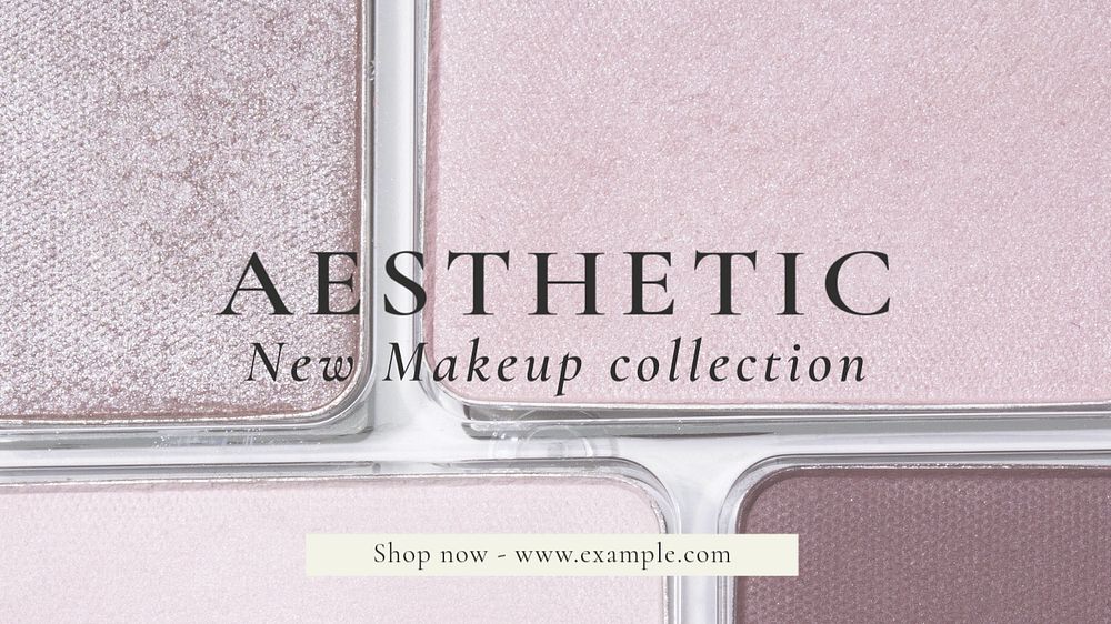 Aesthetic makeup  blog banner template, editable text