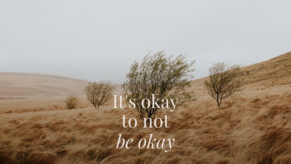 It's ok to not be ok  blog banner template, editable text