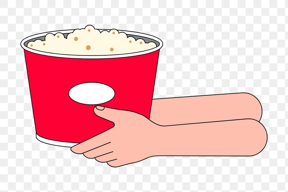 Hand serving popcorn, food illustration, editable design