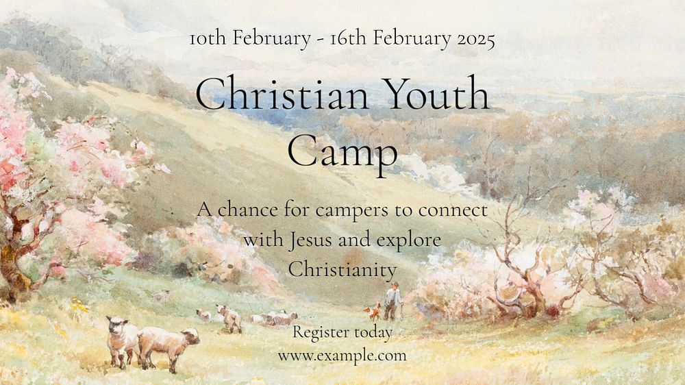 Christian youth camp blog banner template, editable text