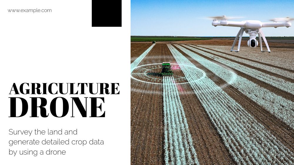 Agriculture drone  blog banner template, editable text