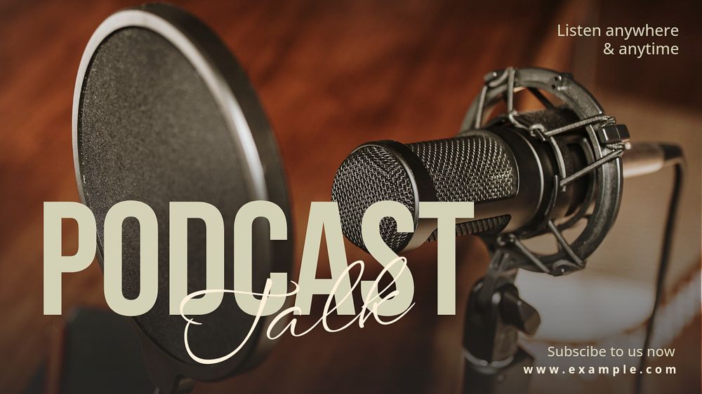 Podcast  blog banner template, editable text