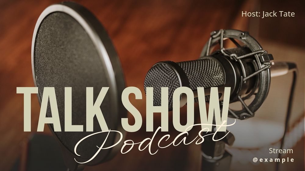 Talk show podcast  blog banner template, editable text