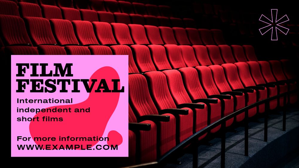 Film festival  blog banner template, editable text