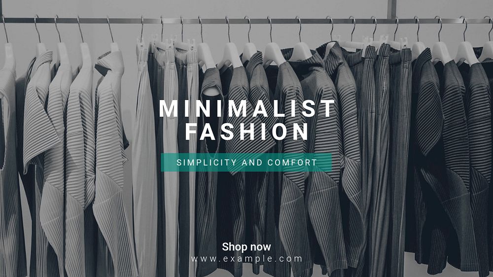 Minimalist fashion  blog banner template, editable text