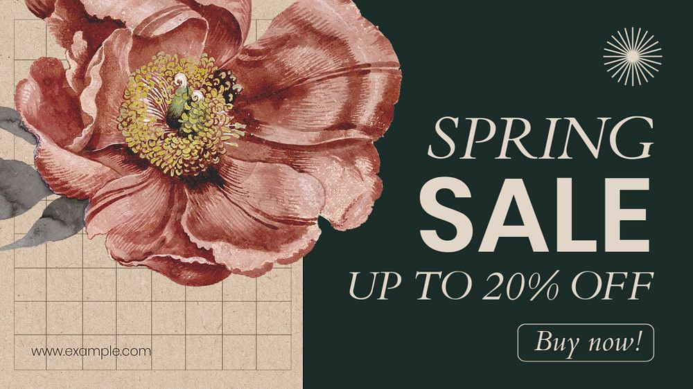 Spring sale  blog banner template, editable text