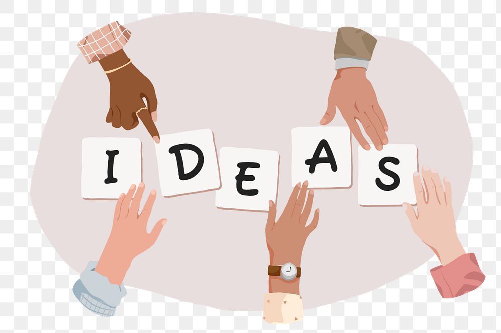 Ideas png, diverse hands editable remix