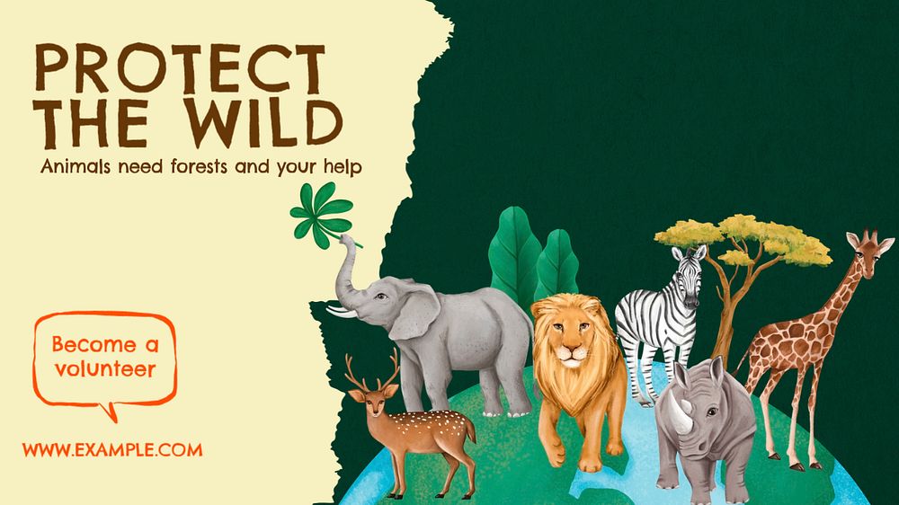 Protect the wild blog banner template, editable text