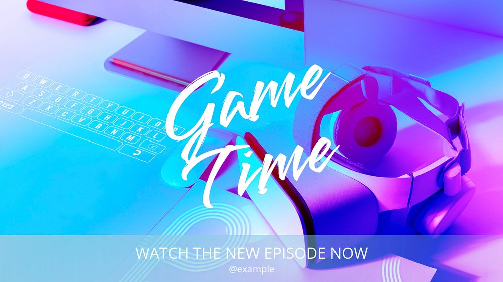 Game time  blog banner template, editable text