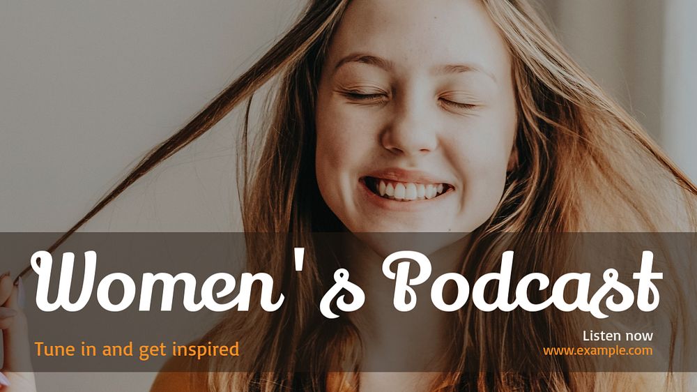 Woman podcast business blog banner template, editable text