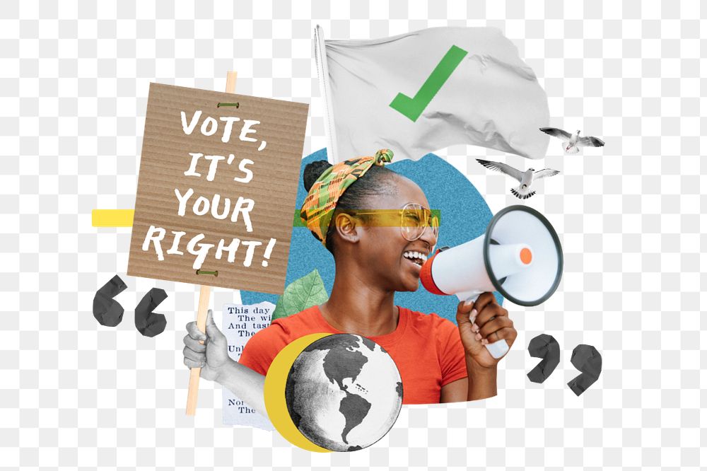 Voting rights, election encouragement remix, editable design