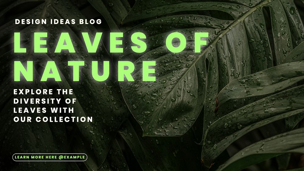 Leaves blog banner template, editable text