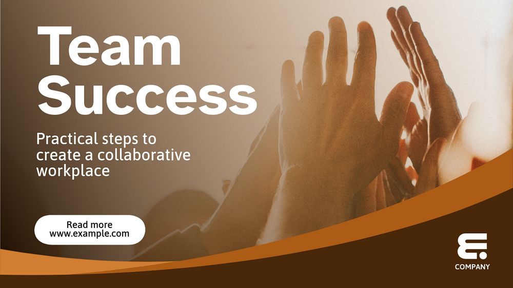 Team success  blog banner template, editable text