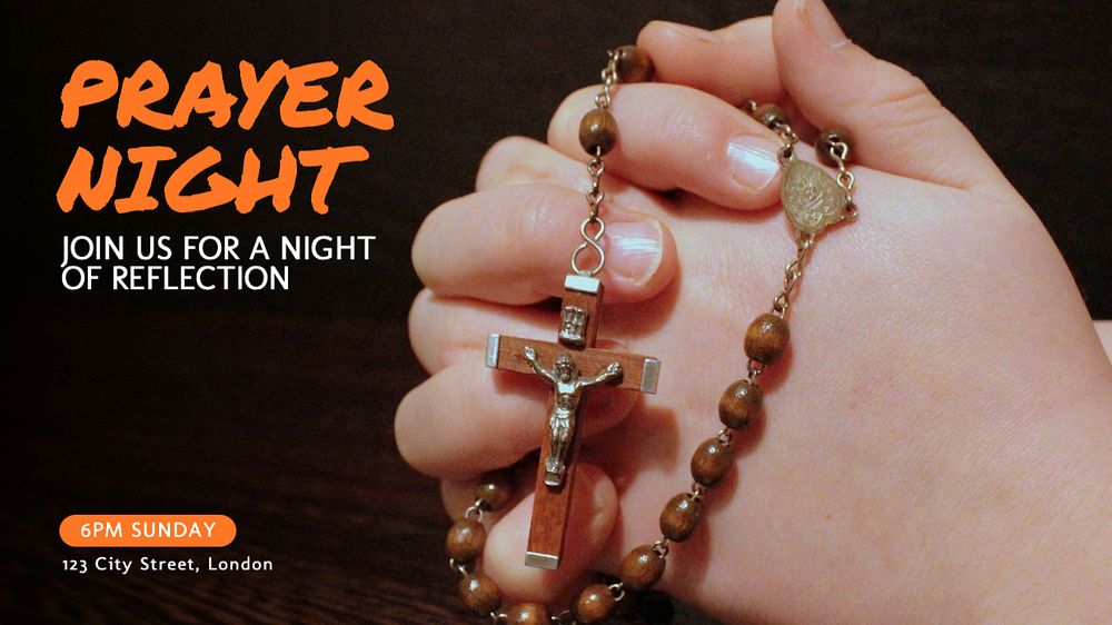 Prayer night blog banner template, editable text